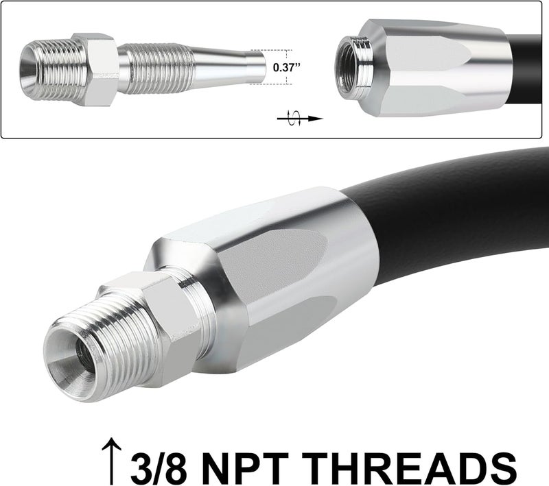 ANCIMOON 2PCS 3/8'' Reusable Hydraulic Fittings, Size #6 Single Wire Hydraulic Hose Repair Kit - Image 3